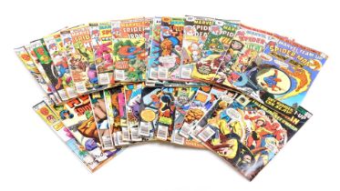 Marvel comics. Thirty editions of Marvel Team Up, Spiderman and...., issues 39, 40, 45-70 inclusive,