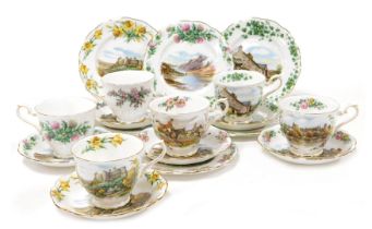 A Royal Albert porcelain Land of Hope and Glory pattern part tea service, Traditional British songs