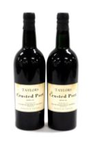 Two bottles of Taylors Crusted Port, bottled 1962, shipped by Taylor Fladgate and Yateman, Oport.