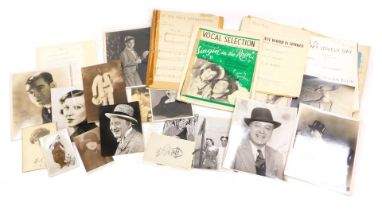 A group of Variety Theatre autographed photographs, including George Robey, Wee Georgie Wood, Lupino