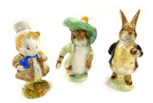 Three Beswick Beatrix Potter figures, brown back stamp, comprising Amiable Guinea-pig, Mr Benjamin B