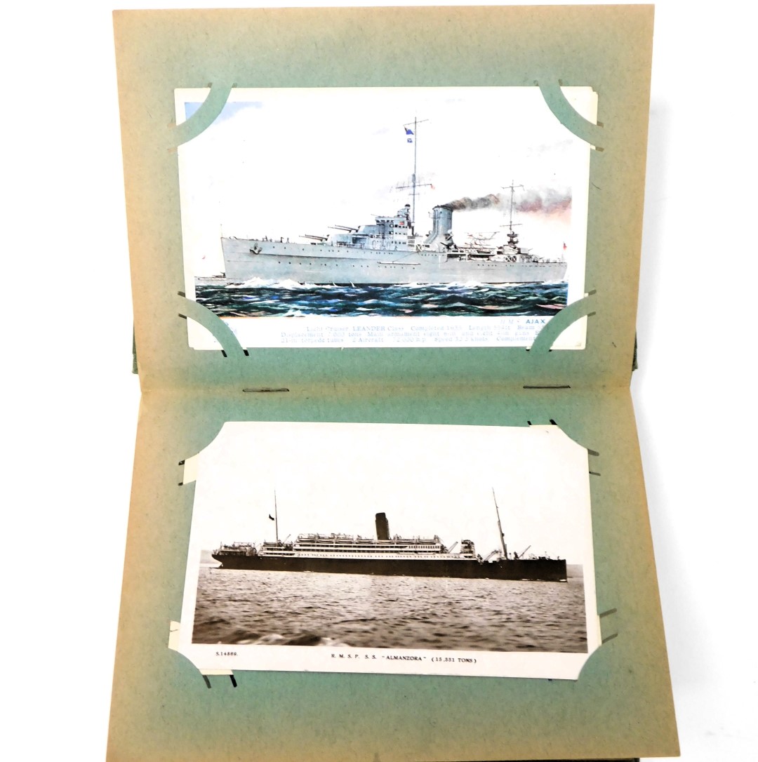 Deltiology, three albums of postcards, containing RAF, Naval and maritime steam locomotives, topogra - Image 5 of 7