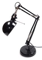 A black Anglepoise type desk lamp, 53cm high.