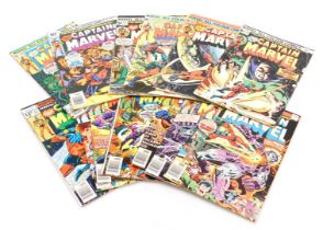 Marvel comics. Thirteen editions of Captain Marvel, issues 36, 37, 38, 42, 45, 46, 47, 48, 53, 54, 5