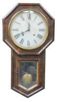 A Victorian rosewood cased drop dial wall clock, for W Padgett of Newark, circular dial bearing Roma