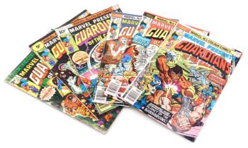 Marvel comics. Six editions of Guardians of The Galaxy, issues 3, 4, 6, 7, 8, and 9, (Bronze Age).