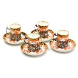 A set of early 20thC Royal Crown Derby Imari porcelain demi-tasse coffee cans and saucers, pattern n
