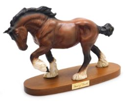 A Beswick pottery equestrian figure of Spirit of Earth, matt brown glaze, raised on a titled oval ba