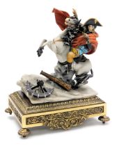 A Capodimonte porcelain figure of Napoleon crossing the Alps, after Jacques-Louis David, modelled by