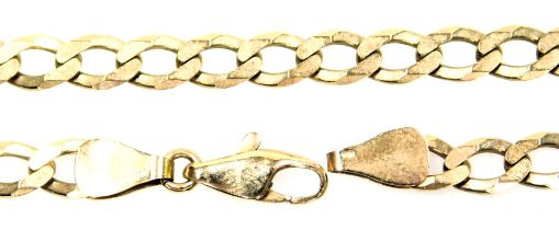 A 9ct gold curb link neck chain, on a lobster claw clasp, 13.4g.