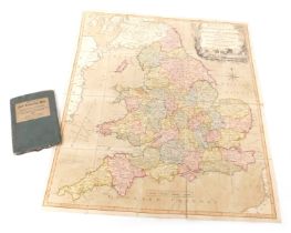 A late 18thC Bowles's New Travelling Map of England and Wales, exhibiting all the direct and princip