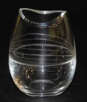 A Swedish Afors cut glass vase, designed by Ernest Gordon, of compressed ovoid form, with engraved c
