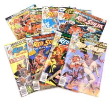 Marvel comics. Nine editions of Red Sonja, issues 1 ,3, 4, 5, 6, 7, 8, 9 and 10, (Bronze Age).