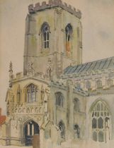 Karl Salisbury Wood (British, 20thC). Walpole St Peter-Norfolk, watercolour, titled, attributed and