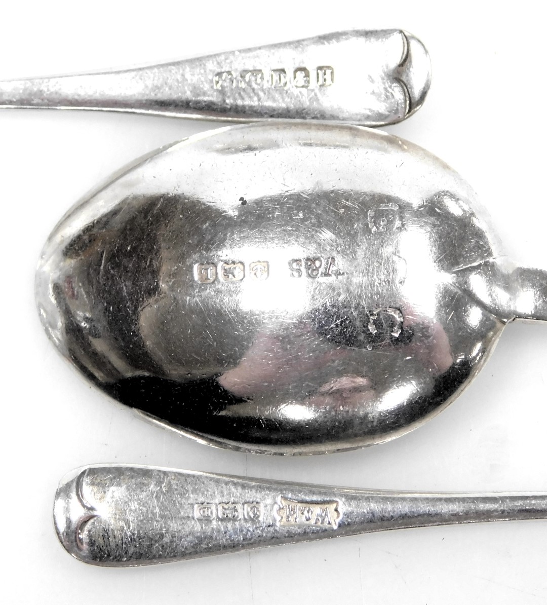 A pair of George V silver sugar tongs, Birmingham 1931, two silver napkin rings, a butter knife, pai - Image 3 of 4