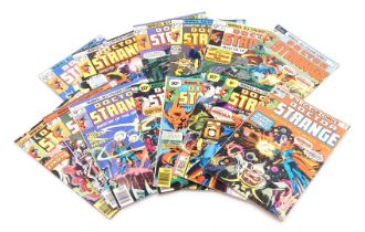 Marvel comics. Fourteen editions of Doctor Strange, issues 13-21 inclusive, 25-29 inclusive, (Bronze