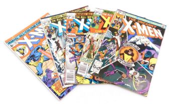 Marvel comics. Five editions of X-Men, issues 93,108, 110, 111 and 139 (Bronze Age).