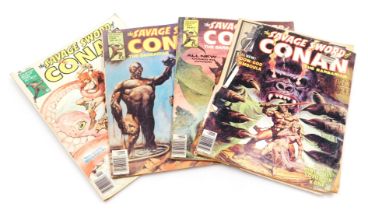 Marvel comics. Four editions of The Savage Sword of Conan The Barbarian, Issues 14,17,22,23.