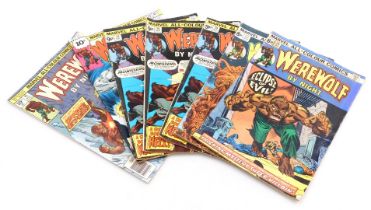 Marvel comics. Six editions of Werewolf By Night, issues 25, 27, 29 (x3), 39 and 41,(Bronze Age).