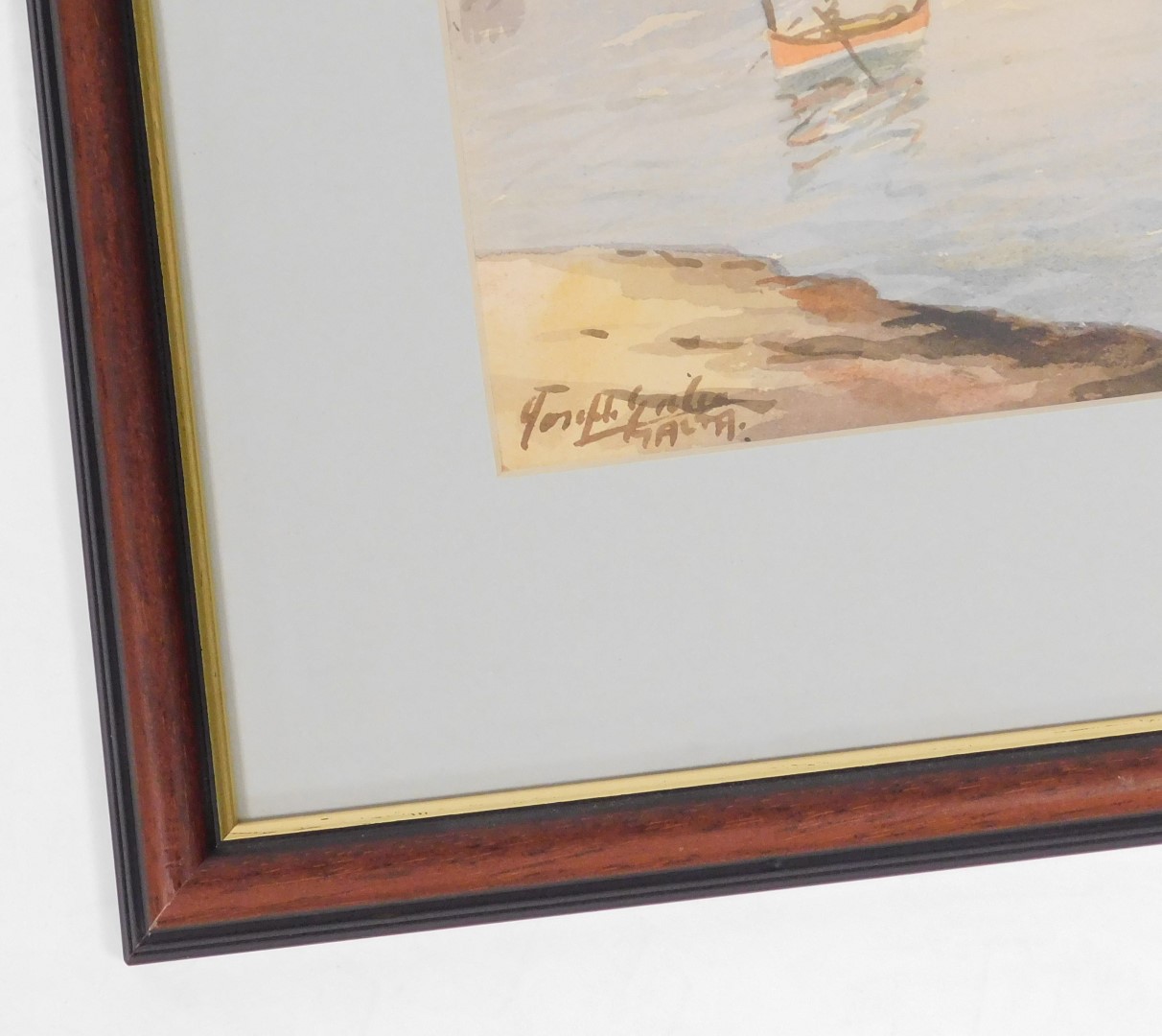 Joseph Galea (Malta, b.1904). Valetta harbour, watercolour, signed, 20cm x 27.5cm. - Image 3 of 3
