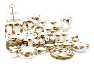 A Royal Albert Old Country Roses pattern part dinner, tea and coffee service, including a pair of ve