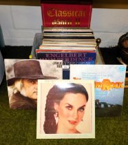 LPs, easy listening, titles include Charlie Rich, The Crystal Girl singles album, etc. (1 box)