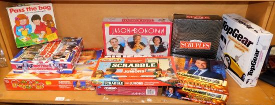Games, including Who Dares Wins, Top Gear, Scrubbles, Scrabble, Leap Frogs and The Extra Special boa