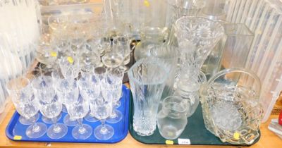 Glassware, to include large cut glass vases, jars, jugs, drinking glasses, brandy glasses, etc. (4