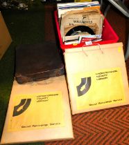 A selection of LP records, in boxes and a small case, mostly easy listening, and vintage LPs.
