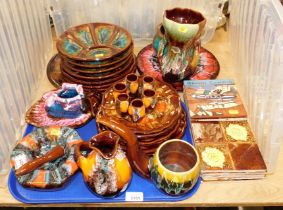 Ceramics to include Vallauris dishes, plates, etc. (1 tray and loose)