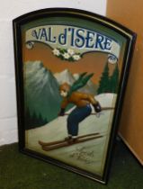 A Val d' Isere skiing relief decorated display board.
