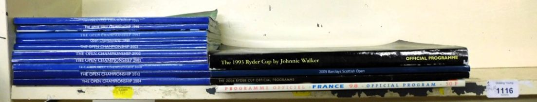 Books. Open Golf Championships from 1986-2012 (not inclusive), Ryder Cup, Programme Official France