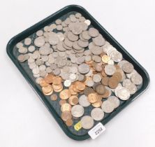 A quantity of English coinage.
