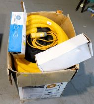 A V-Tuft industrial vacuum cleaner, and two boxed hand rails. (3) This lot is located at our additio
