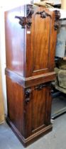 Two early 19thC mahogany veneered sideboard pedestals.