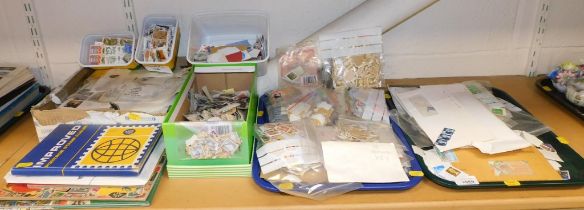 Stamps, a large quantity of used loose stamps. (2 trays and 3 boxes)