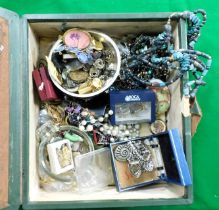 Costume jewellery, including watches, necklaces, beads, and bangles.