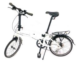 A Carrea 606 folding bicycle, in white trim with aluminium frame.