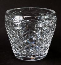 A Waterford crystal vase, engraved decoration, etched mark, 16cm high.