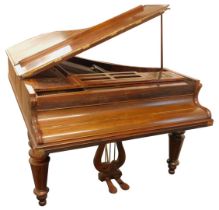A John Broadway & Sons London rosewood cased baby grand piano, with ivory keys. (AF)