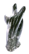 A polished fossil, comprising five belemnite, 25cm high.