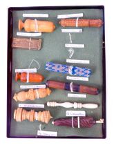 A group of 19thC and later needle cases, to include vegetable, ivory, bone, a carved wooden case mod