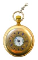 A gentleman's half Hunter pocket watch, for Brothers Limited, New York, keyless wind, circular ename