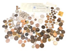 A group of coinage, to include pennies, halfpennies, half crowns, 50p pieces, Liberty crown, etc. (a