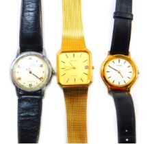 Three fashion watches, comprising an Accurist fashion watch with quartz movement, Roma stainless ste
