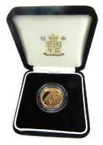 An Elizabeth II Jersey gold proof twenty five pound coin, dated 2002 for the Golden Jubilee, 8g, No