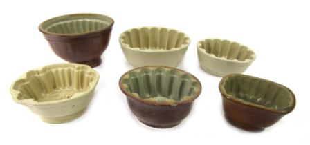 A group of 19thC stoneware and other jelly moulds, to include a mould by Lovatt's Langley ware, 21cm