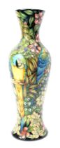 A Moorcroft pottery vase decorated in the Macaw pattern, designed by Sian Leeper in 2004, limited ed