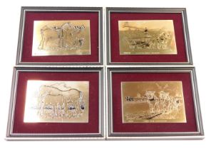 Four Shire Championship silver plaques, comprising Field Marshall 5th Shire Champion 1920, Shire Pai