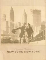 New York New York. A music poster print for Norman Parkinson, 57cm x 49.5cm, in silver frame. (AF)